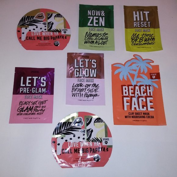 PINK Victoria's Secret Other - Set of 7 Victoria Secret PINK‎ Sheet Face Masks